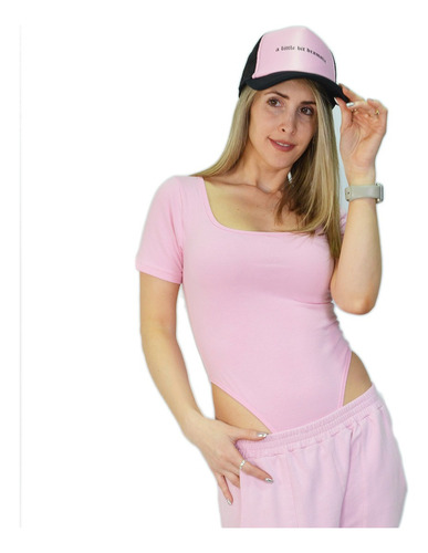 Remera Manga Corta Mujer Dama Body Elastizado Negro 