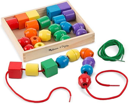 Conjunto De Cuentas Melissa & Doug, Con 30 Cuentas Y 2 Cordo