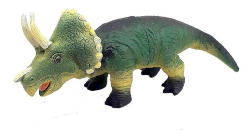 Dinossauro Triceratops De Borracha 37 Verde Cm