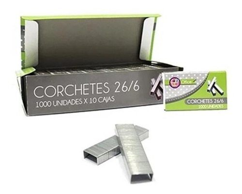 Pack X10 Cajas 1000 Corchetes 26/6 10.000 Pcs /cotillónvieri