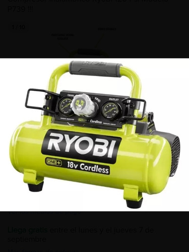 Compresor Ryobi 18vnuevo 1 Galón Solo Herramienta Model P739