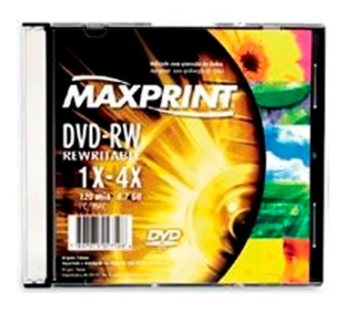 Dvd-rw 4.7gb 4x - Regravável - Box Slim - Unidade - Maxprint