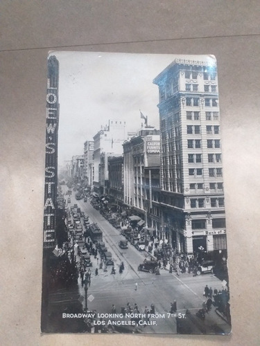 Usa Postal Calif Los Angeles Broadway Looking North 7th 1932