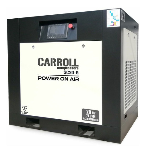 Compresor de aire eléctrico Carroll CAR-SC20-G 20hp 220V 60Hz negro