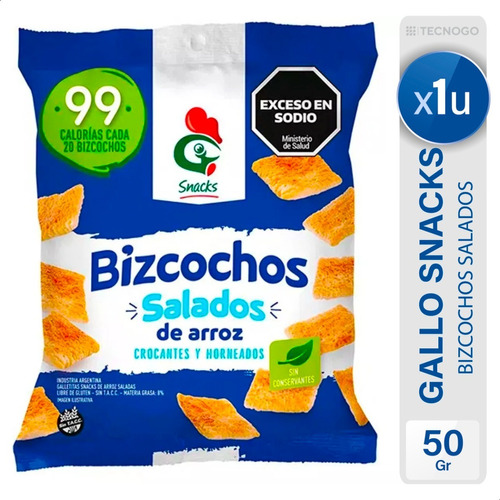 Bizcochos Arroz Gallo Snacks Salados Sin Tacc - Mejor Precio