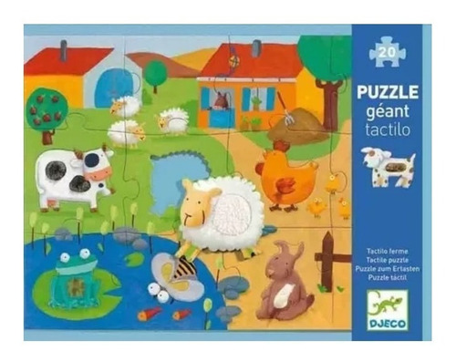 Puzzle Geant Djeco Tactilo- Animales De La Granja- Upalalá