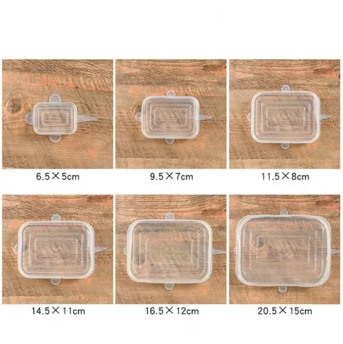 Tapas Silicona Ajustables Reutilizables Set X 6 Cuadradas