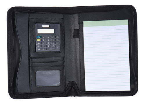 Carpeta De Negocios Profesional A5 Con Cierre, Calculadora,