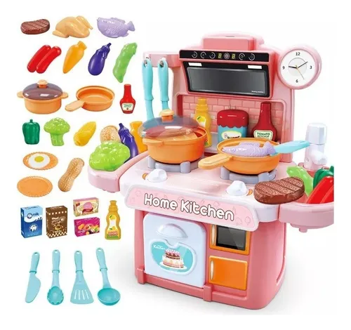 Cocina Cocinita Infantil Luz, Sonido Y Agua 65 Piezas