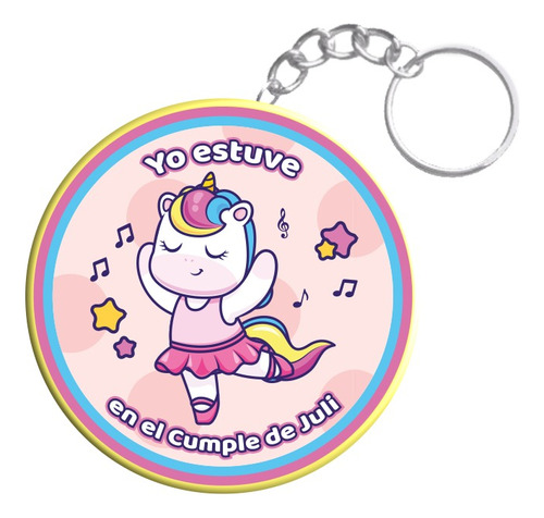 Llavero Unicornio Nena Personalizado Souvenir De 55mm X 40u