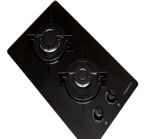 Cooktop Fogatti 2bcs Flange Esmaltado Preto Bivolt