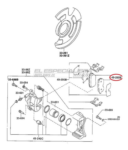 Pastilla De Freno Delantera Nissan Sunny 2000