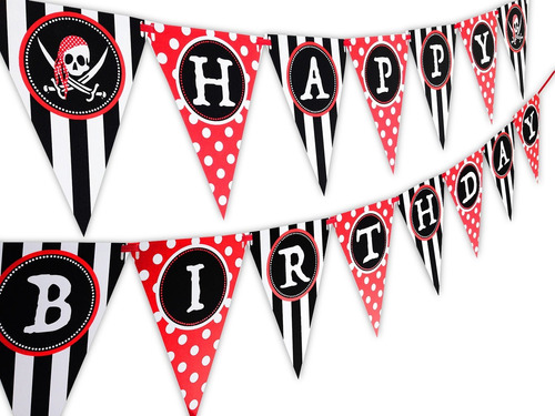 Pirata Feliz Cumpleaño Banner Pennant