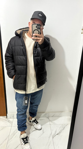 Campera Puffer Reversible Para Hombre
