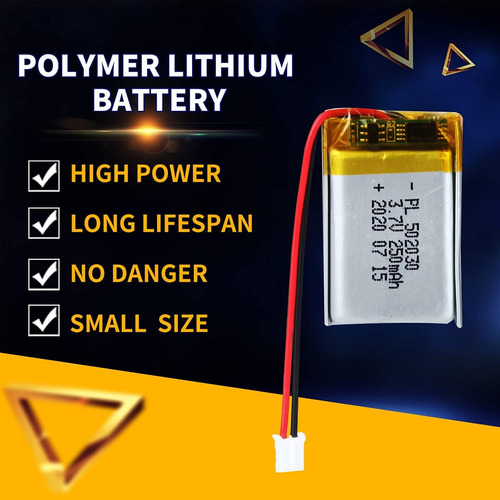 250mah Bateria Recargable 502030 Lipo 3.7v 30x20x5 Mm