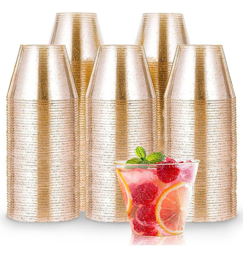 Vasos De 9 Oz Desechables Elegantes Para Fiesta 100 Pz, Copas Elegantes para Fiestas, Bodas, Postre, Cócteles, Vino