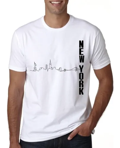 Poleras Estampadas Con Dise o New York Cuotas sin inter s