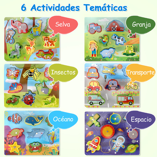 Juego De Pesca Madera Magnética Juguete Didáctico Montessori