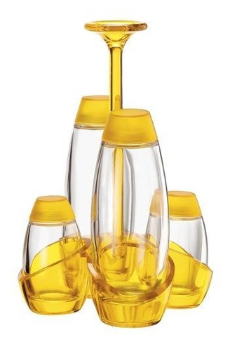 Guzzini Gemme Cruet Set, 6 Onzas - 2 Onzas, Amarillo