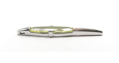 Imagen 5 de 5 de Dije Plata Dama Cristal Austriaco Amarillo Ley .925