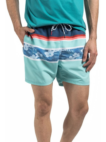 Short De Baño Hombre Oxford Polo Club Hawaii Verde Ag Pre