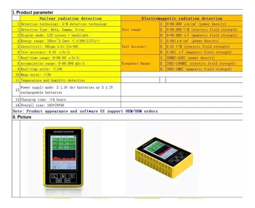 Medidor Radiación Nuclear Y Electromagnética Contador Geiger