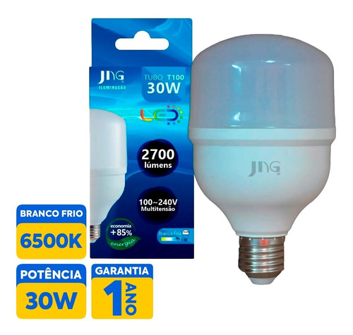 Lampada Led Bulbo 30w E27 Branca Fria Bivolt 3.000lm Casa