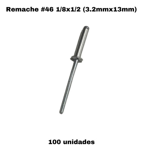 Remache #46 1/8 X 1/2 (3.2mmx13mm) - 100 Uds Somos Tienda