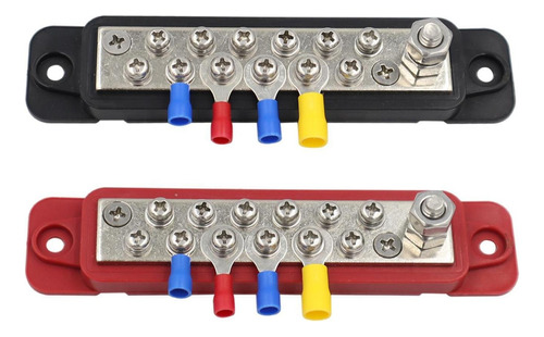 1 Par De Bloques De Distribución De 12 Terminales, Rojo,