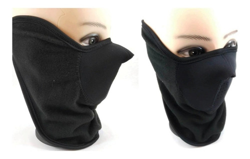 Cuello Barbijo Micro Polar Neoprene Sky Moto Belcro Negro