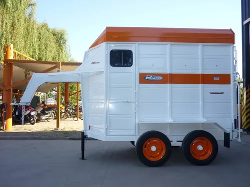Acoplado Trailer Cerrado Full 2 Caballos Cigueña Piso Goma