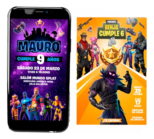 Invitacion Digital De Fortnite, Invitación De Cumpleaños