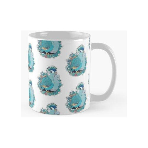 Taza Pavo Real Pegatina Calidad Premium