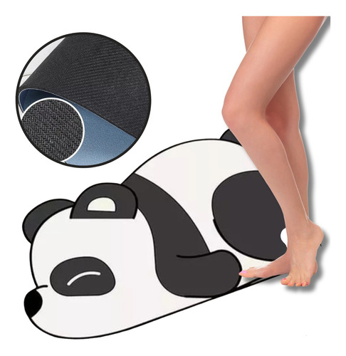 Alfombra Absorbente De Baño Animales Modelo Oso Panda