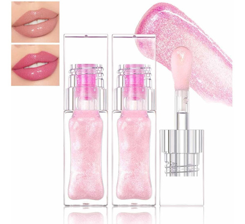 Transparent Lip Oil,temperature Color Change Lipstick(2pcs)