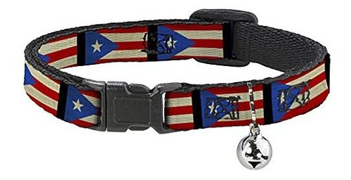 Cat Collar Breakaway Puerto Rico Flag Weathered 8 To 12 Inch