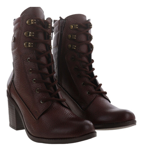 Imagen 3 de 4 de Botines Estilo Combate Dama Mujer Con Agujetas Erez