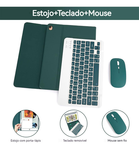 Teclado Bluetooth Mouse Com Capa Para iPad 5/6 Geracao A1893