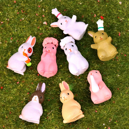 A 12 Piezas Conejitos En Miniatura Jardín De Hadas