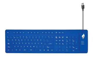 Teclado Para Pc Qwerty Green Leaf Flexible 18-8338 Color Del Teclado Azul