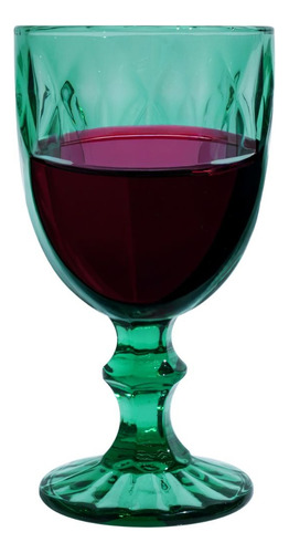 Copas Vidrio Vino Tinto Labrada Agua Cristal 245 Ml Vittori Verde/ 24 Piezas