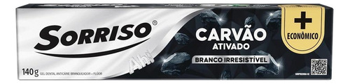 Gel Dental Carvão Ativado Sorriso Caixa 140g + Econômico