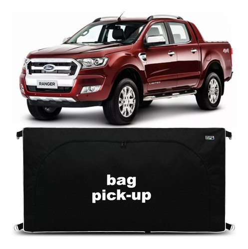 Bolsa Mala Caçamba Ford Ranger Todas 360 Litros Pickup Preto