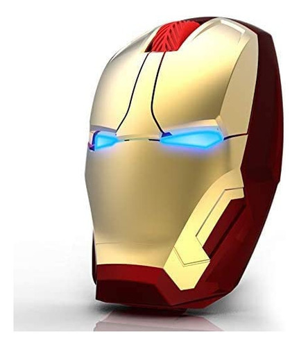 Mouse Inalámbrico Para Computador Ratón Inalámbrico Iron Man Color Gold