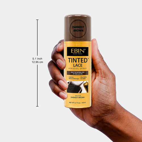 Spray Tintura Renda Peruca Ebin 80ml Marrom Darkest