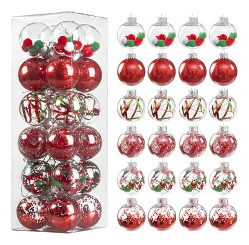 Deeinglif Bolas De Navidad Transparentes De 2 36 Pulgadas 24