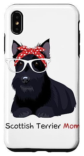 Funda Para iPhone XS Max Scottish Terrier Mom Bandana Pla-02