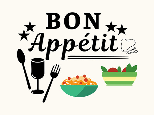 Bon Appetit - Adhesivo Decorativo De Pared - 9 X 12 Pulgadas