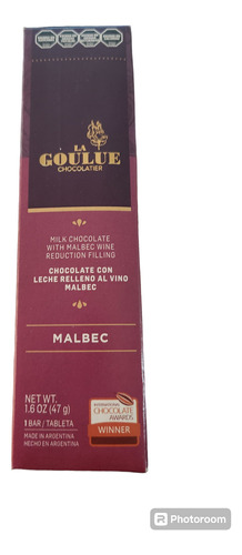 Chocolate Belga La Goulue Milk Relleno De Vino Malbec 47g