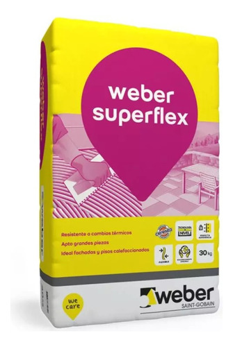 Pegamento Weber Superflex X 30 Losa Radiante Piso Sobre Piso